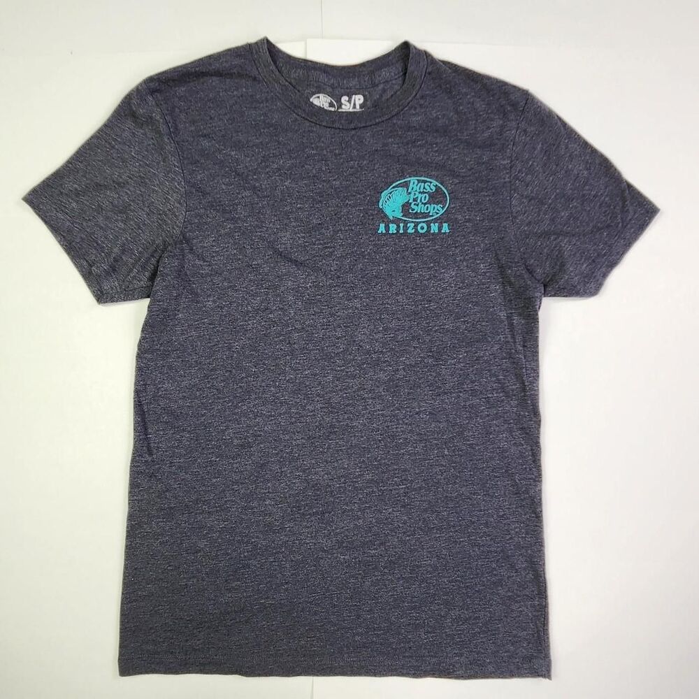 Bass-pro-shops Women's Blue and Grey T-shirt